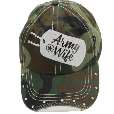 's Rhinestone Camo/White Army Wife Baseball Cap  's Baseball Cap  Wome  eb-98819454